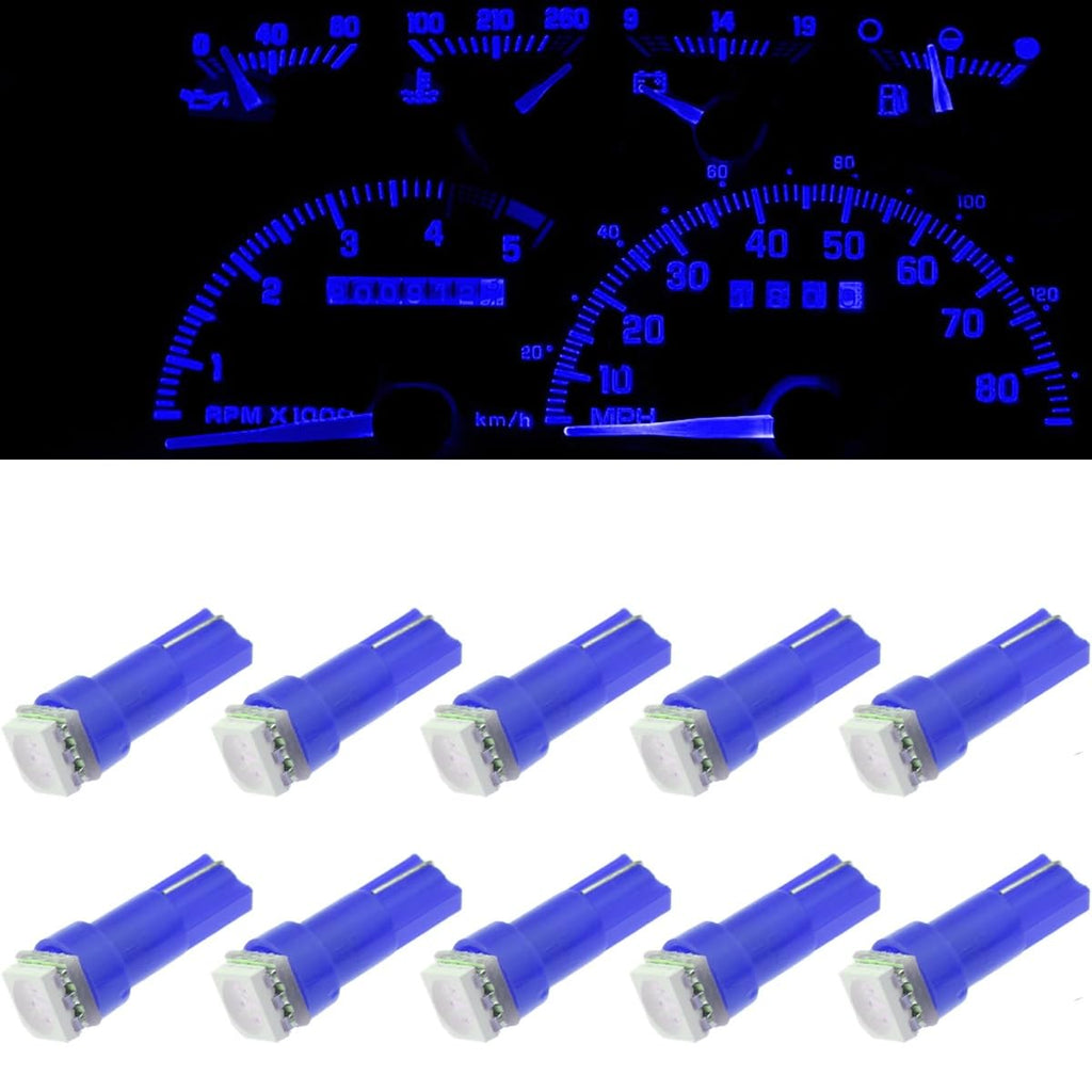 Atmufelp 10Pcs t5 led bulbs Instrument dash lights Instrument Gauge Cluster LED Dash Kit Dashboard LED Light Bulbs Blue Replacement for Subaru Impreza WRX RS TS 2002 2003 2004 2005 2006 2007 Truck