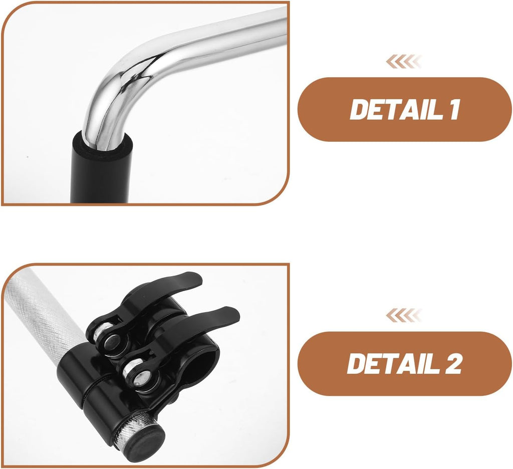 VOSAREA 2pcs Push Wheelchair Handle Extender Stainless Steel Extension Handles Replacement Universal Wheelchair Accessories for Adults Elderly Disabled Transport
