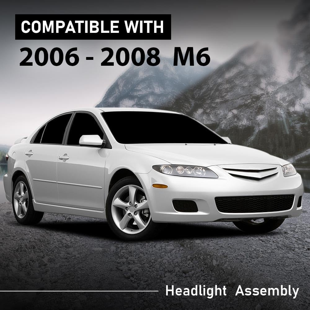 ALLGOOD 1‑Pair Headlights Assembly Fit Mazda 6 2006‑2008