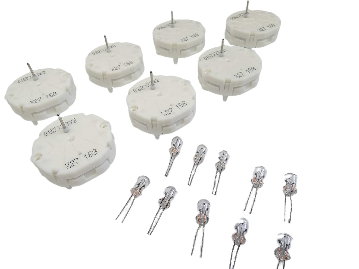 Tanin Auto Electronix Instrument Cluster Repair Kit | GMC & Chevy Truck | 7 OEM X27.168 Stepper Motors & 10 Light Bulbs