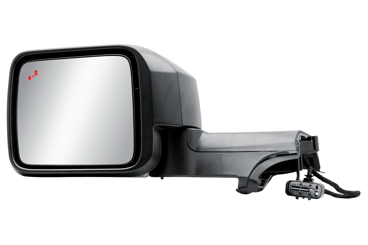Driver Left Side Door Mirror Power and Heated with BLIS Glass Turn Signal Light Puddle Light and Spot Light Textured Back Cover Manual Folding for Ford Bronco 2022-2025