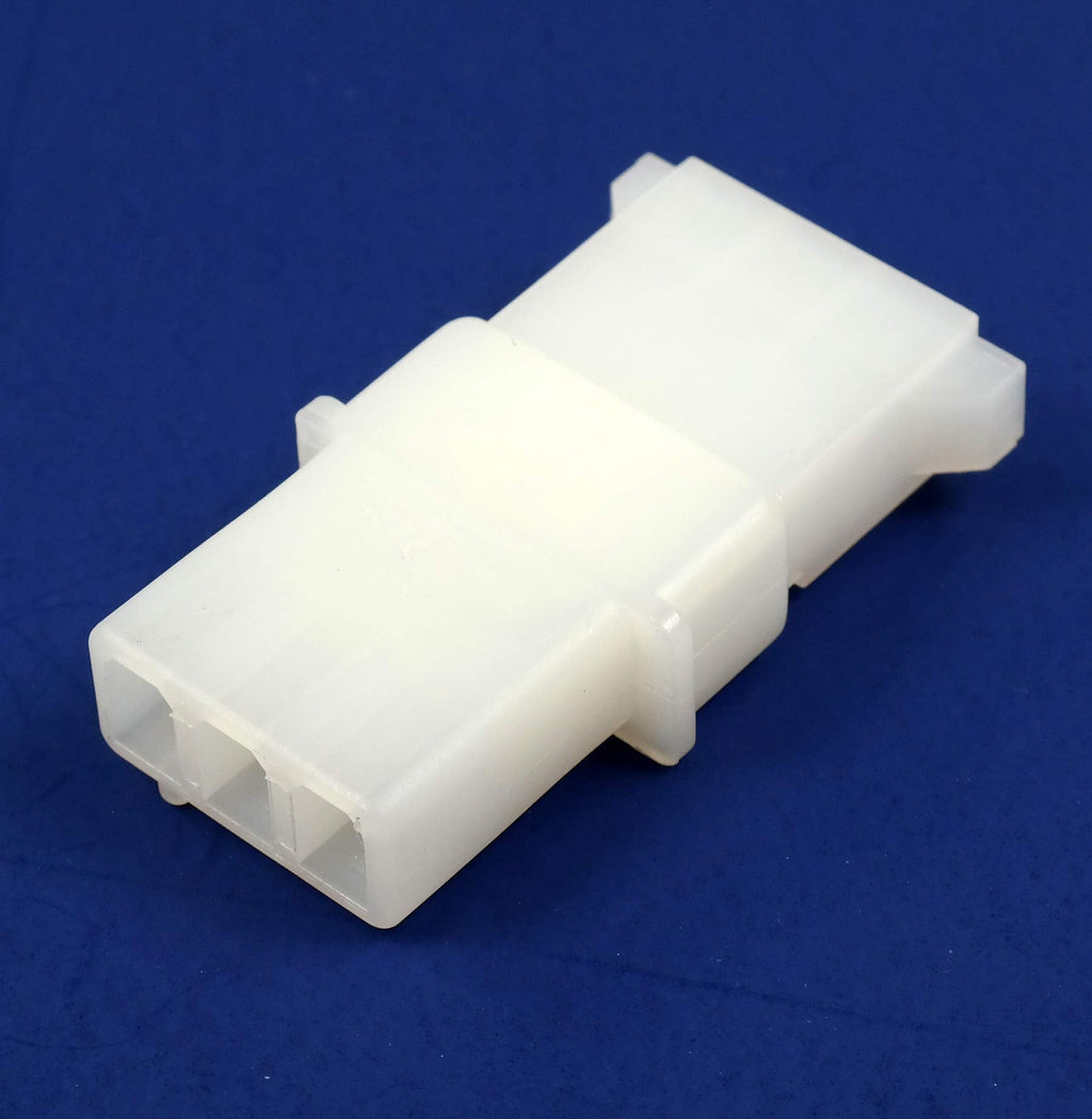 (3 Set) Strobe 3 Pin White Connector AMP Power Supply Bulb Female Male Sockets Pin (18-24 AWG Wires) for Whelen