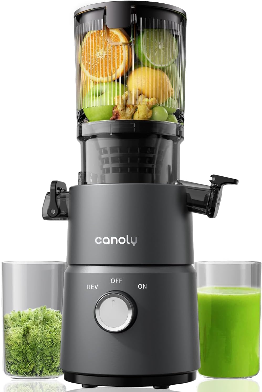 2-in-1 Cold Press Juicer C03, Makes Juice & Nut Milk | 4.5" Wide Feed Chute Masticating Juicer Machine, 2-in-1