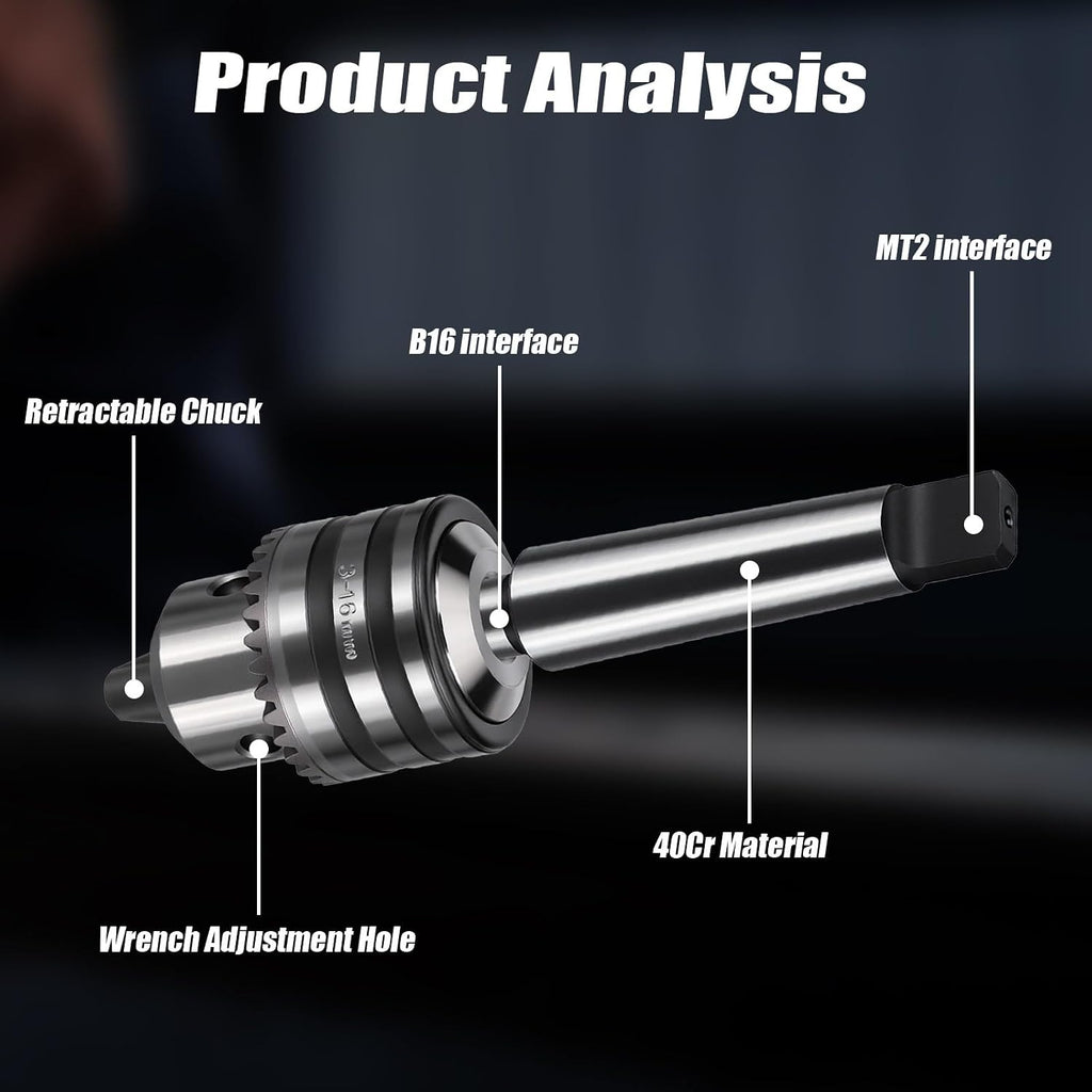 1/8''-5/8'' MT3 Drill Chuck B16 Thread Magnetic Drill Chuck Adapter