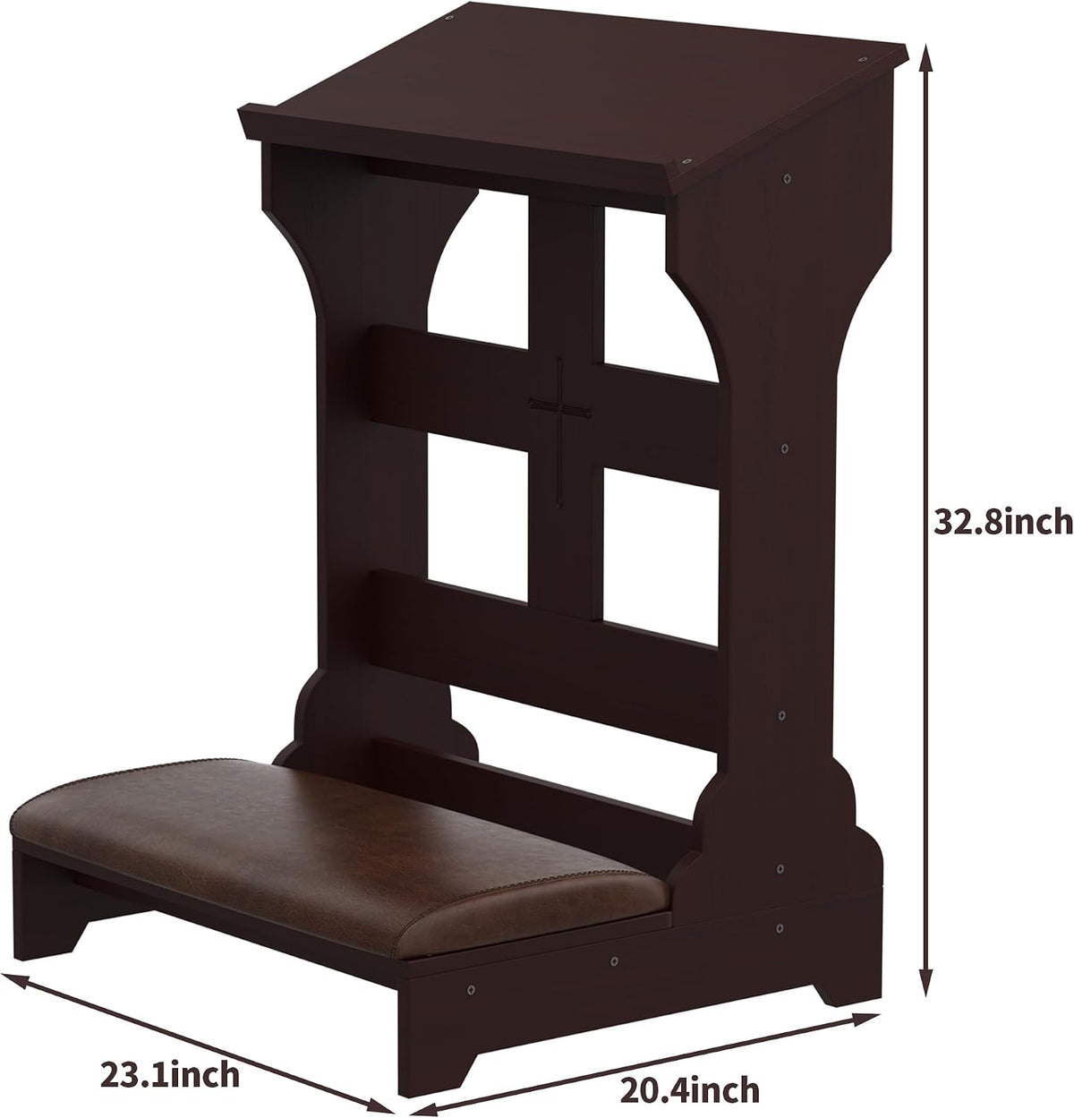 Wooden Prayer Bench for Kneeler Prayer, with Soft Cushion Pad