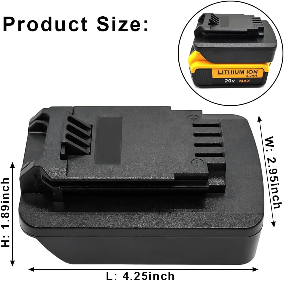 Adapter for Dewalt 20V Battery to Black+Decker/Porter Cable Cordless Tool