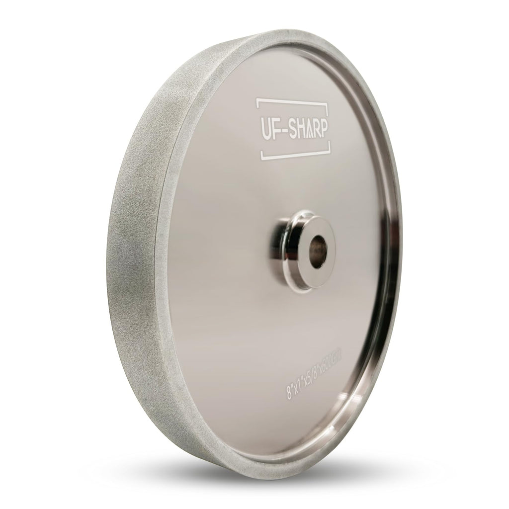 UF-Sharp CBN Grinding Wheel 8 inch 600 Grit, 1" Wide, 5/8" Arbor