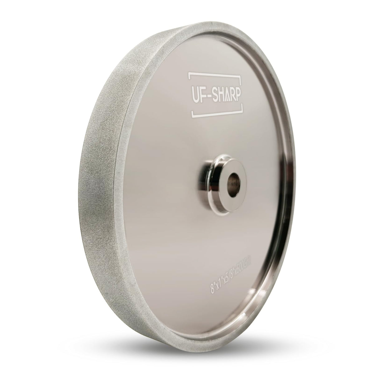 UF-Sharp CBN Grinding Wheel 8 inch 600 Grit, 1" Wide, 5/8" Arbor