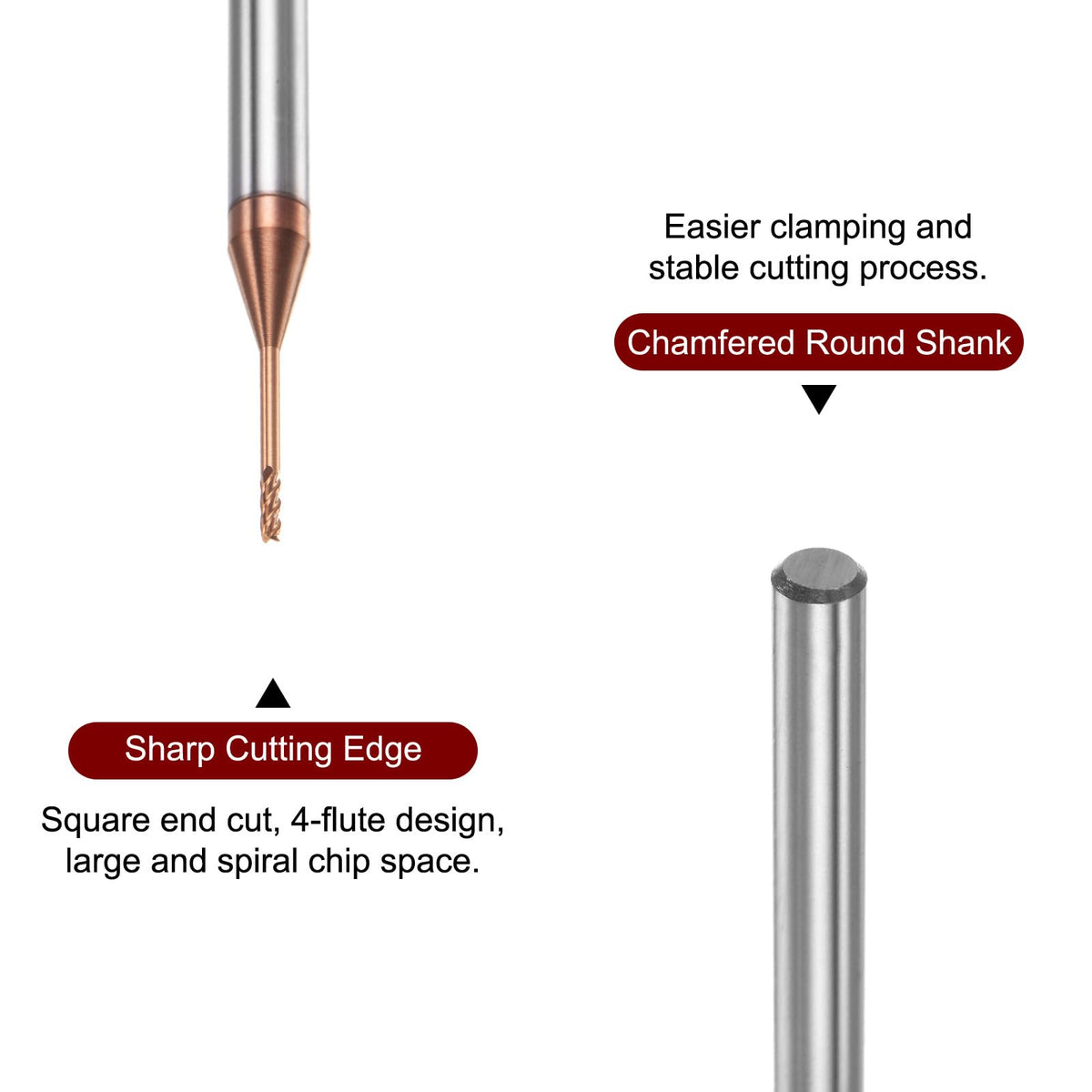 HARFINGTON 2pcs Square Nose End Mill 4mm Shank 1mm x 10mm AlTiSin Coated Solid Carbide Long Reach Extended Neck 4 Flutes CNC Router Bit Milling Cutter for Stainless Steel Hardened Steel