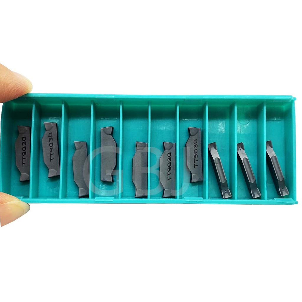 GBJ 10pcs TDC3 TT9030 3mm Wide Grooving and Cutting-Off Turning Inserts for Chip Breaking TDC for TTER1616/2020/2525 Tool Holders (TDC3 TT9030)