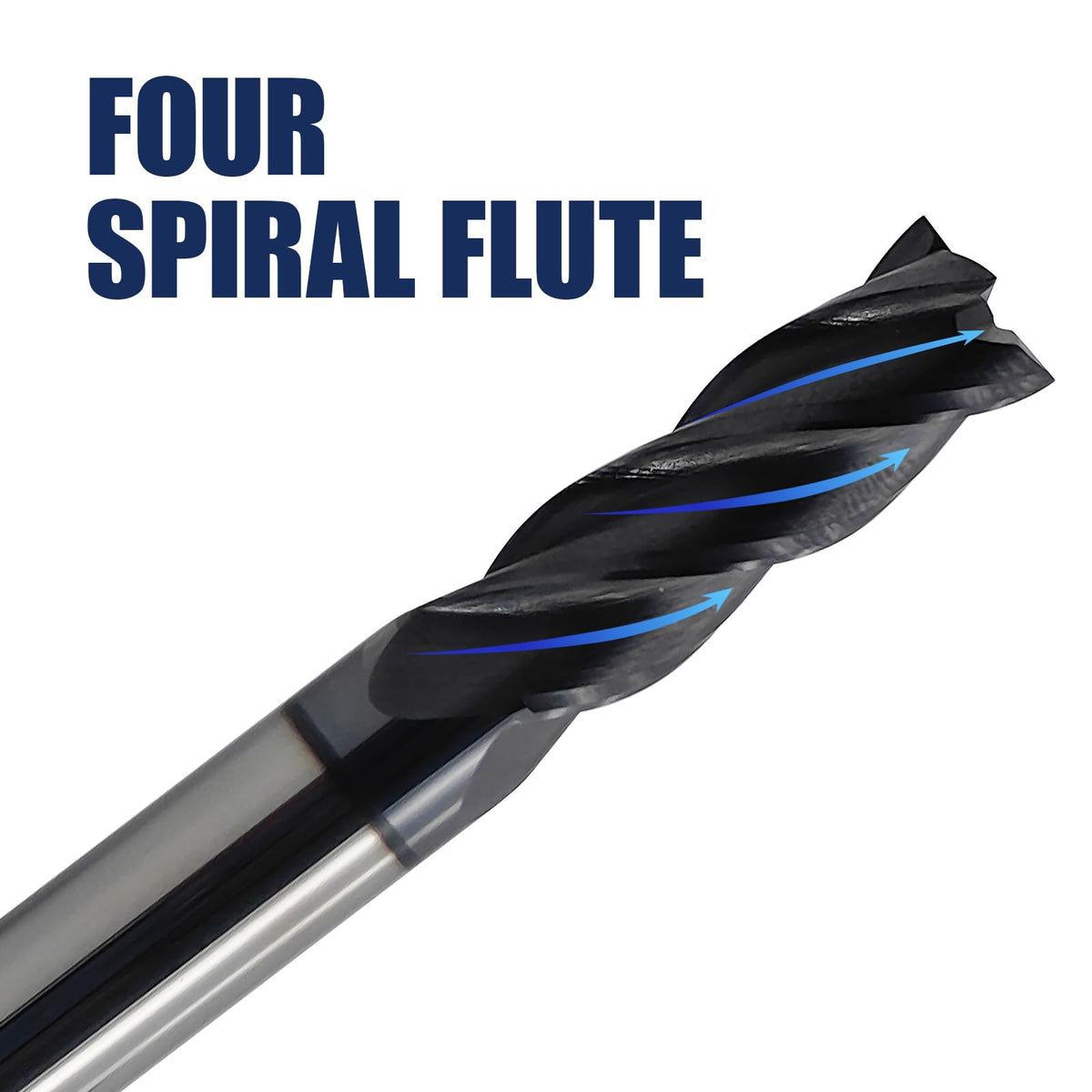 2Pcs 3/8" Carbide Square End Mill 4-Flute TIALN Coated CNC Milling Bits