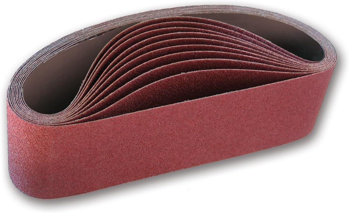 IVY Classic 43060 Flex-Abrasive 3-Inch x 21-Inch 36 Grit Extra Coarse Resin Cloth Aluminum Oxide Sanding Belt, 10-Pack
