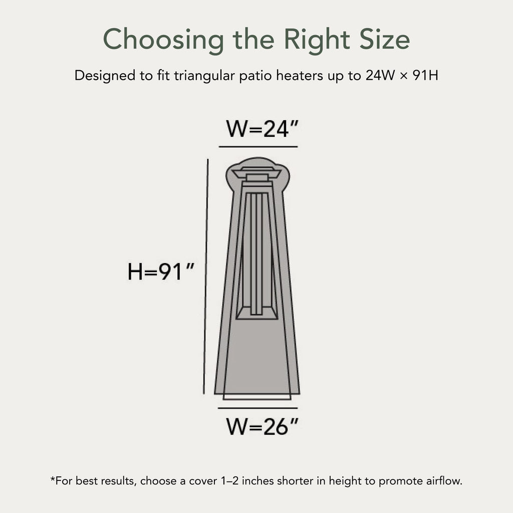 Ultima Triangular Patio Heater Cover - 24"W x 91"H - All Season