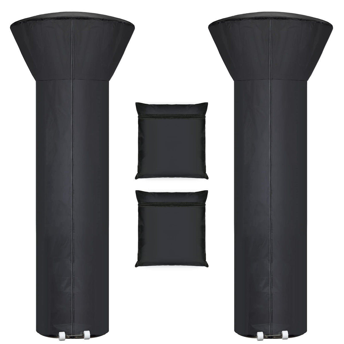 [2 Pack] Patio Heater Covers with Zipper and Storage