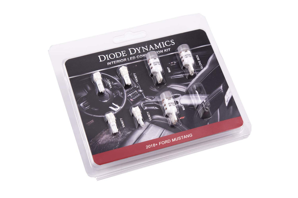 Diode Dynamics Cool White LED interior bulb pack compatible with Ford Mustang 2018-2021, Stage 1