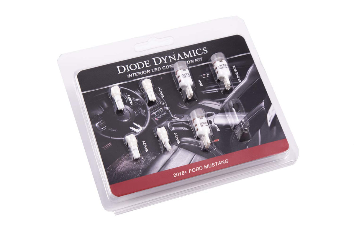 Diode Dynamics Cool White LED interior bulb pack compatible with Ford Mustang 2018-2021, Stage 1