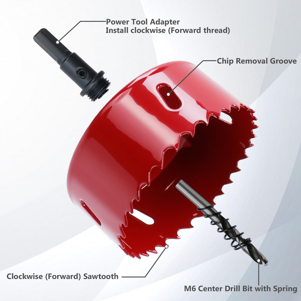 6.5 Inches/165mm Bi-Metal Hole Saw with Pilot Bit & Arbor