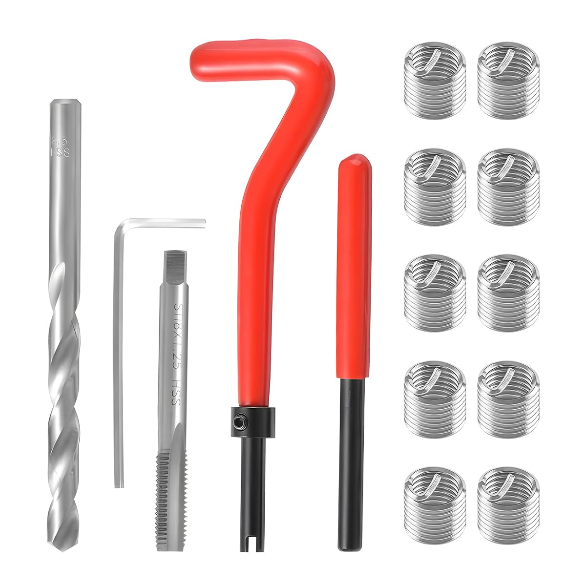 Ywdiml 15 Pack M10 x 1.0 mm Thread Repair Insert Kit