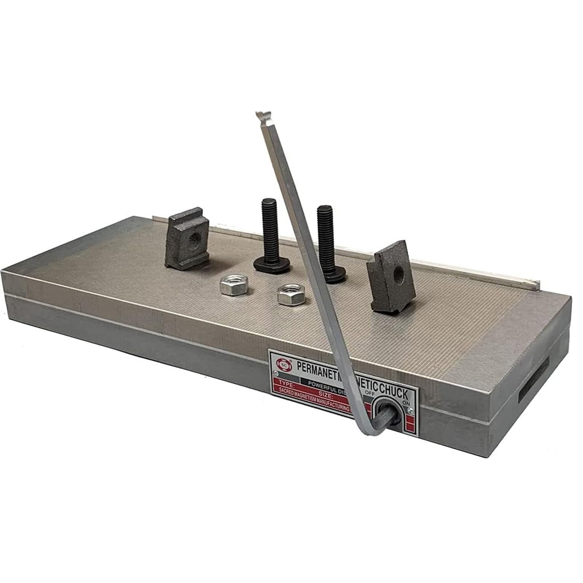 QWEXOB Permanent Magnetic Chuck, 6in x 16in Rectangular Chuck Powerful Sealed Chuck w/ > 100 N/Cm² Magnetic Force for Grinding Milling Machine