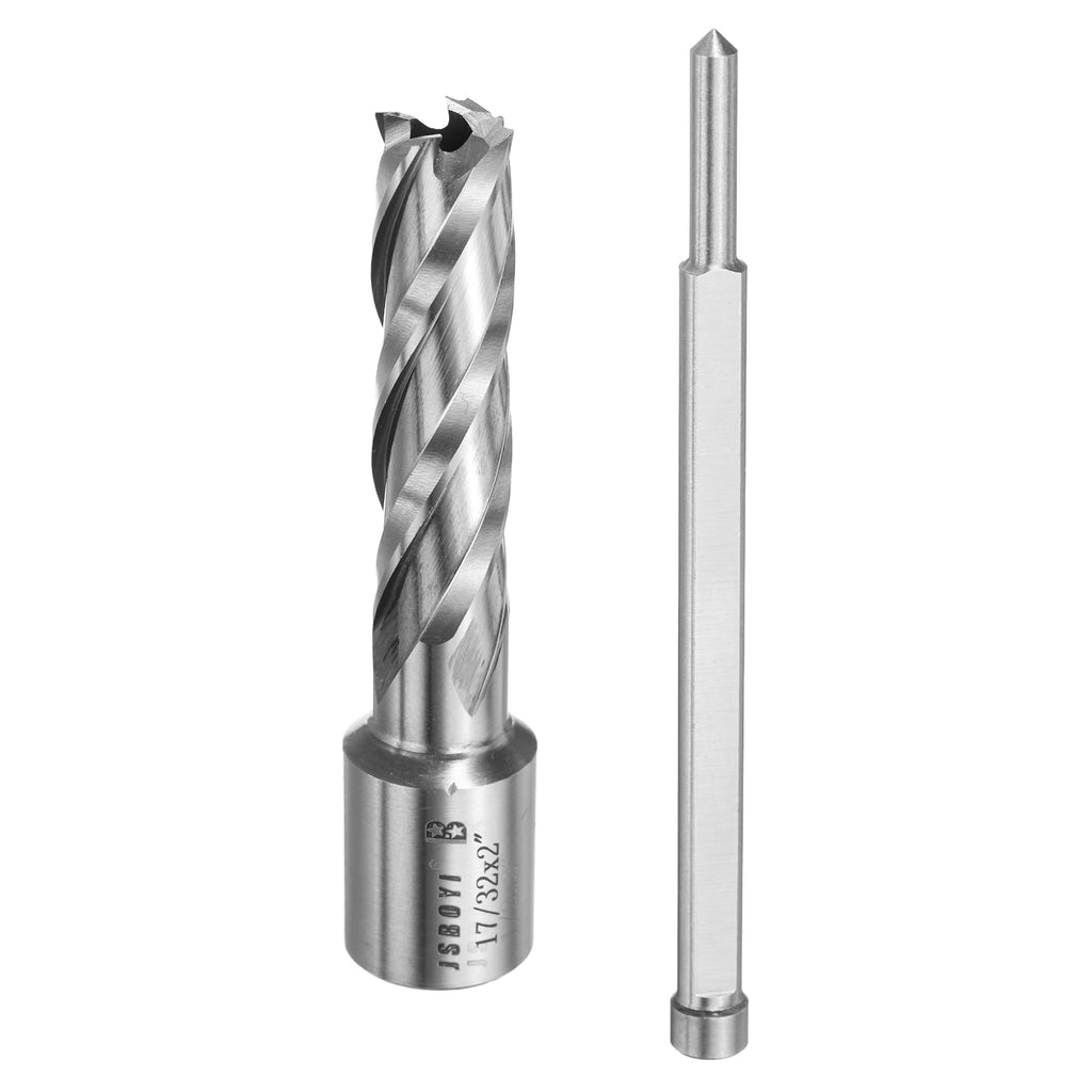 HARFINGTON Annular Cutter 17/32" Cutting Diameter Shank 3/4" with 2" Depth of Locating Pin M2 High-Speed Steel Drill Bit Annular Cutter for Standard Magnetic Drills Machine Tools Mills