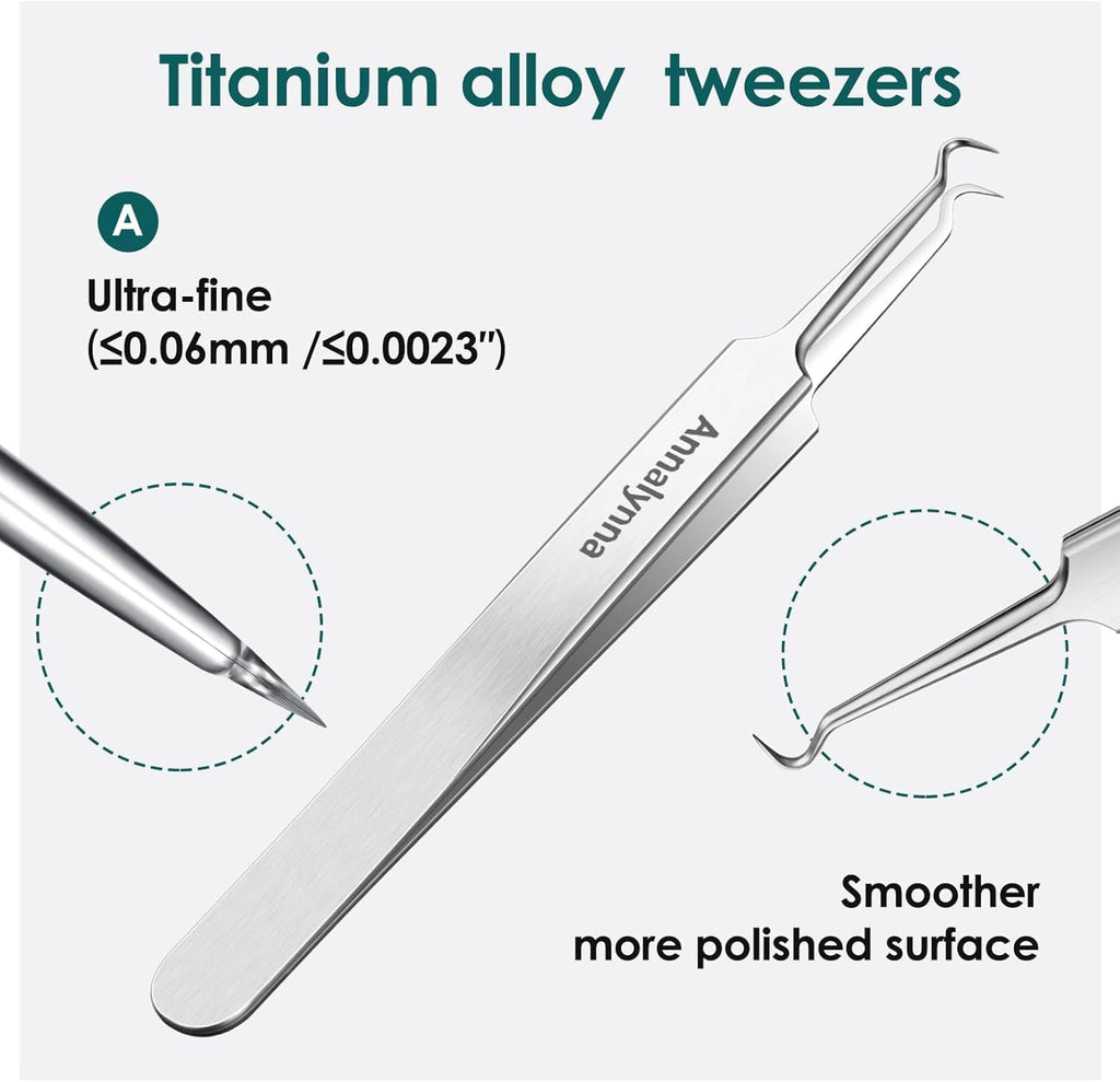 Blackhead Tweezers, Precision Curved Tip Comedone Extractor for Acne