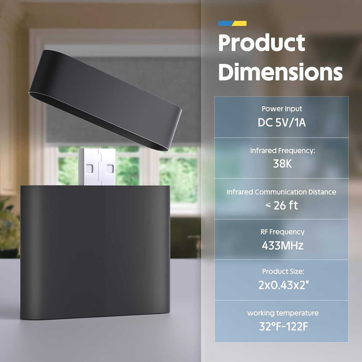 Smart Hub Compatible with Alexa/Google Home, Make Remote Control Blinds to Be Smart, Motorized Blinds Hub, Smart