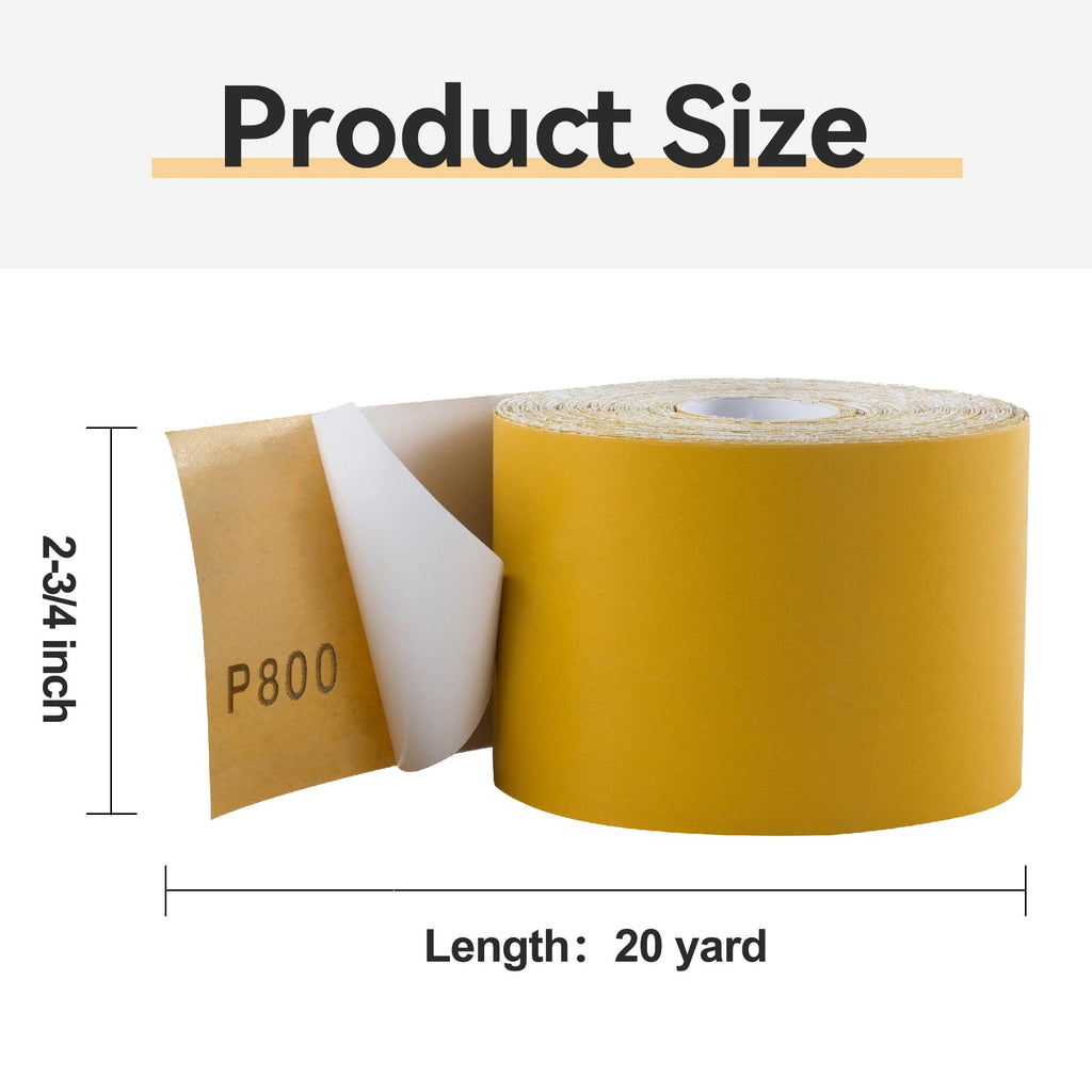 CowboyBOB PSA Sandpaper Roll Self Adhesive Stickyback PSA Sandpaper 800-Grit Sandpaper Roll 2-3/4in x 20 Yards Aluminum Oxide Longboard Sand Paper Continuous Roll