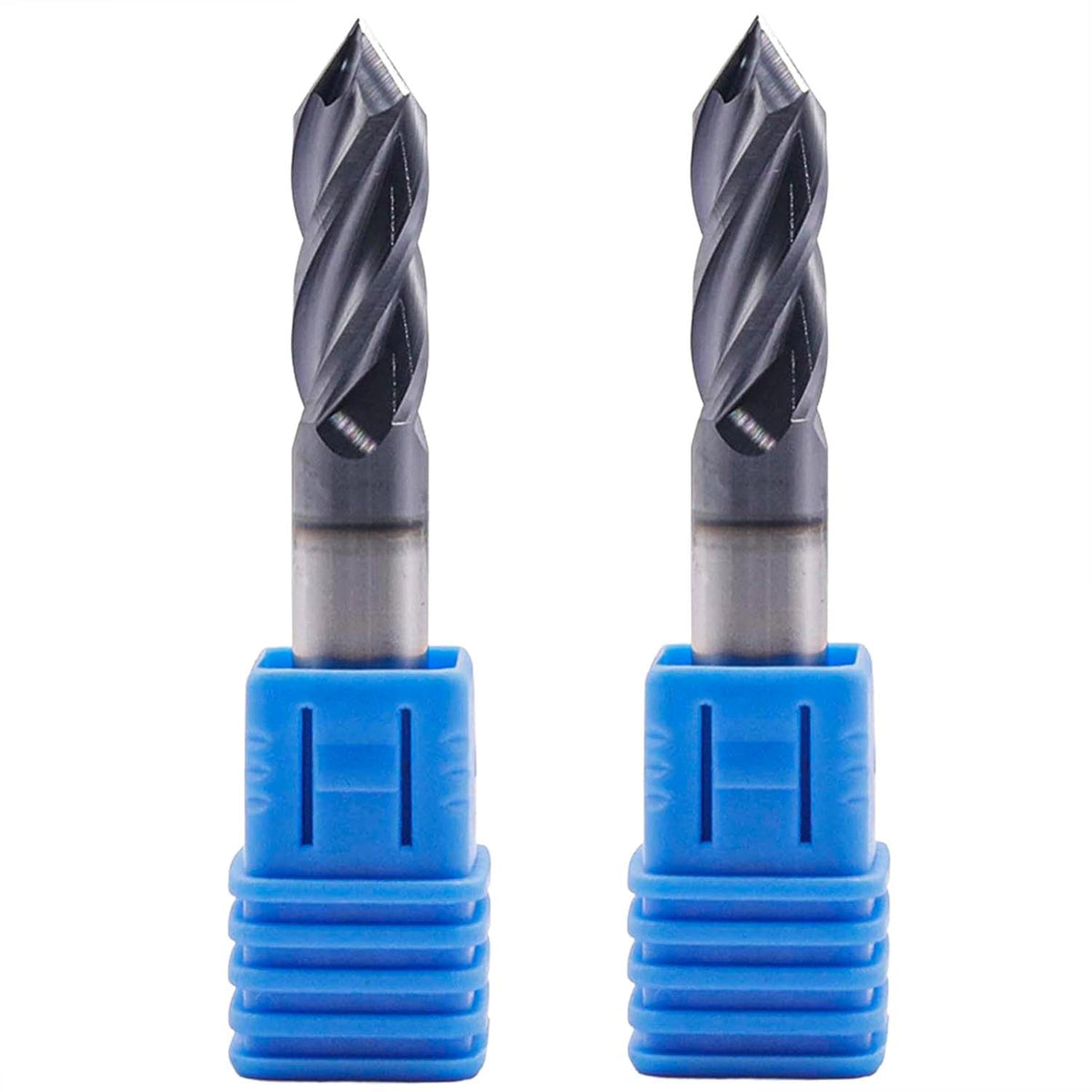 2Pcs 3/8" 4 Flute 90 Degree Solid Carbide Drill Mill - AlTiN Coated