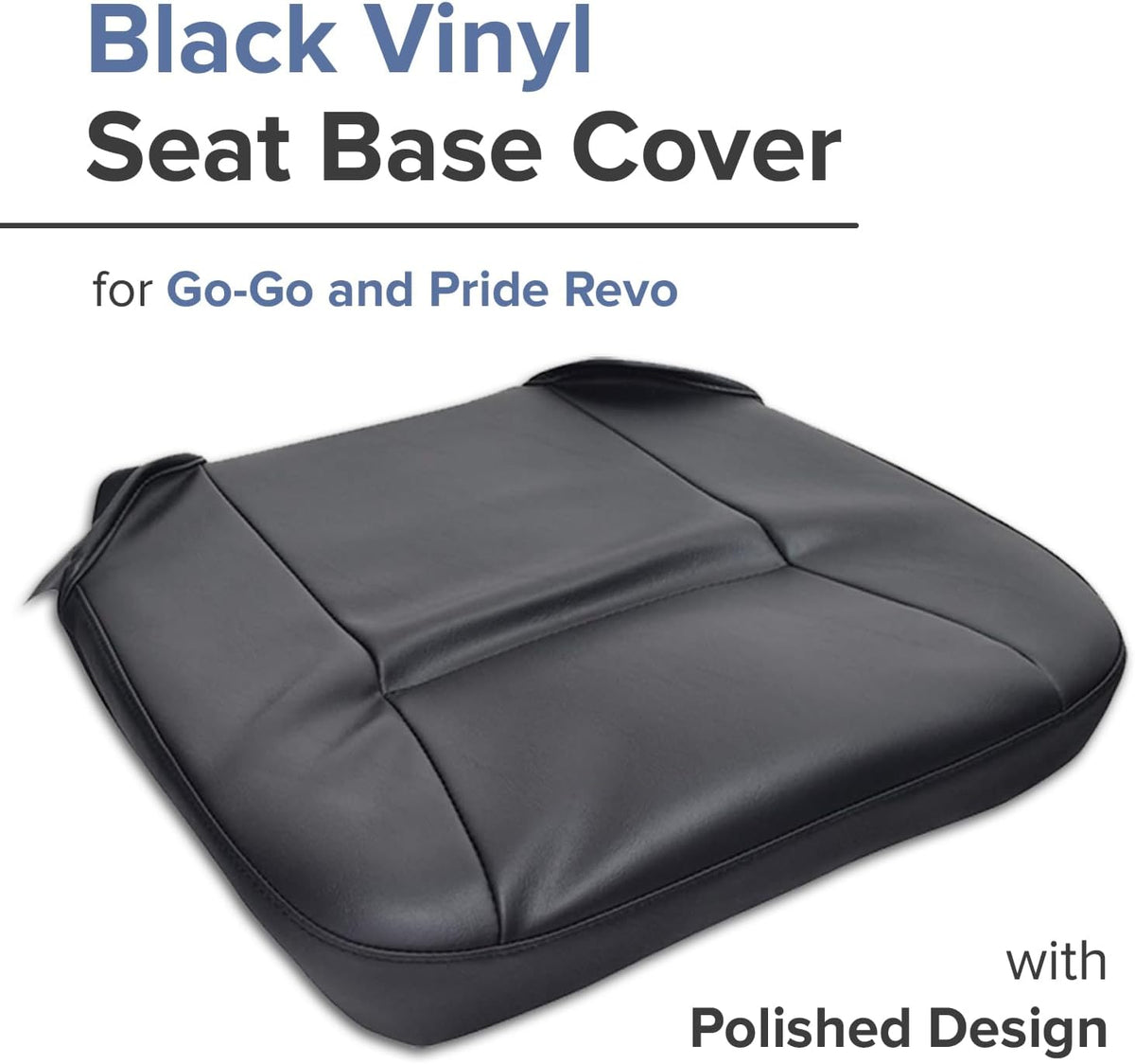 Black Vinyl Seat Base for Go-Go and Pride Revo (SC60/SC63/SC64) Mobility Scooters - Replacement 17-1/2"x16-1/2 Foam Insert with Cover for Standard GOGO Scooter Models (SETBASE2546)