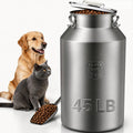 Stainless Steel Dog Food Storage Container 45 lb with Scoop & Lid