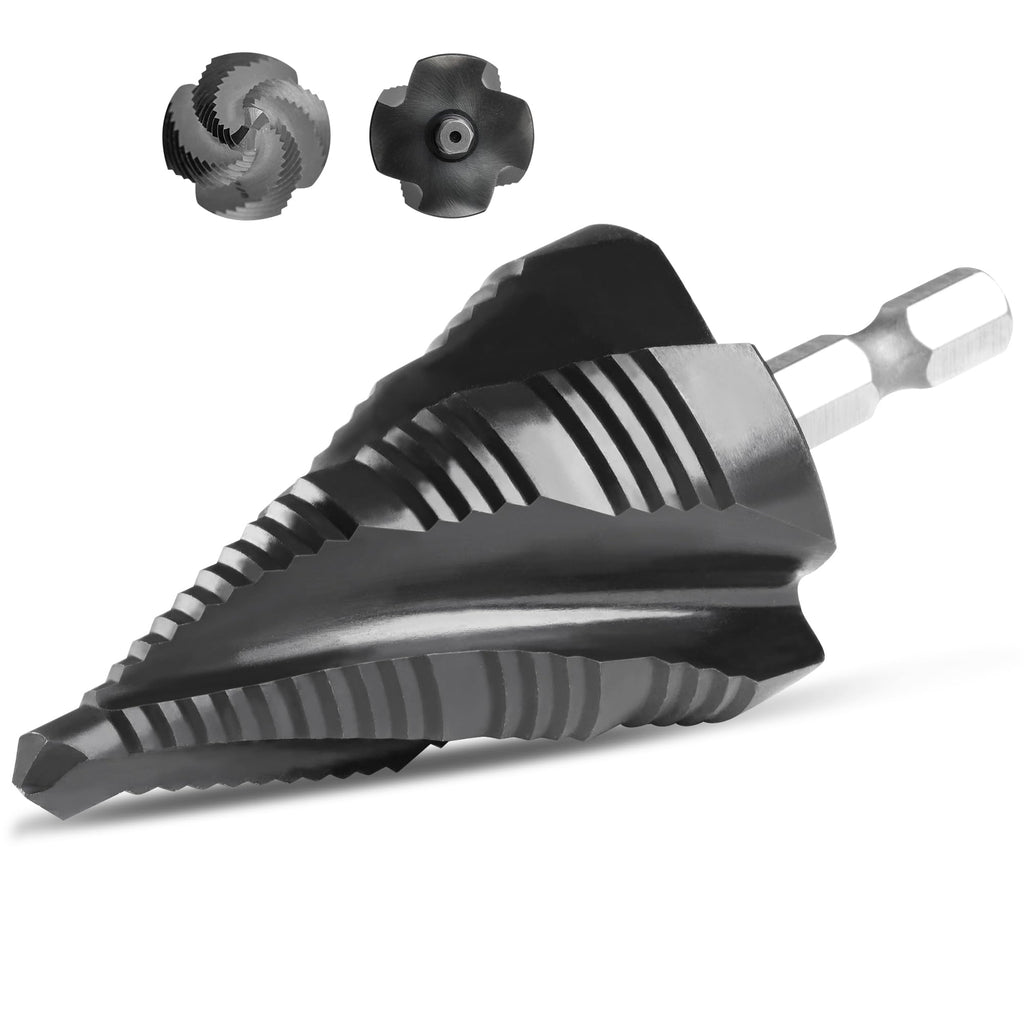 IRONANT M35 4 Spiral Flutes Large Step Drill Bit for Metal 1-3/8" Unibit