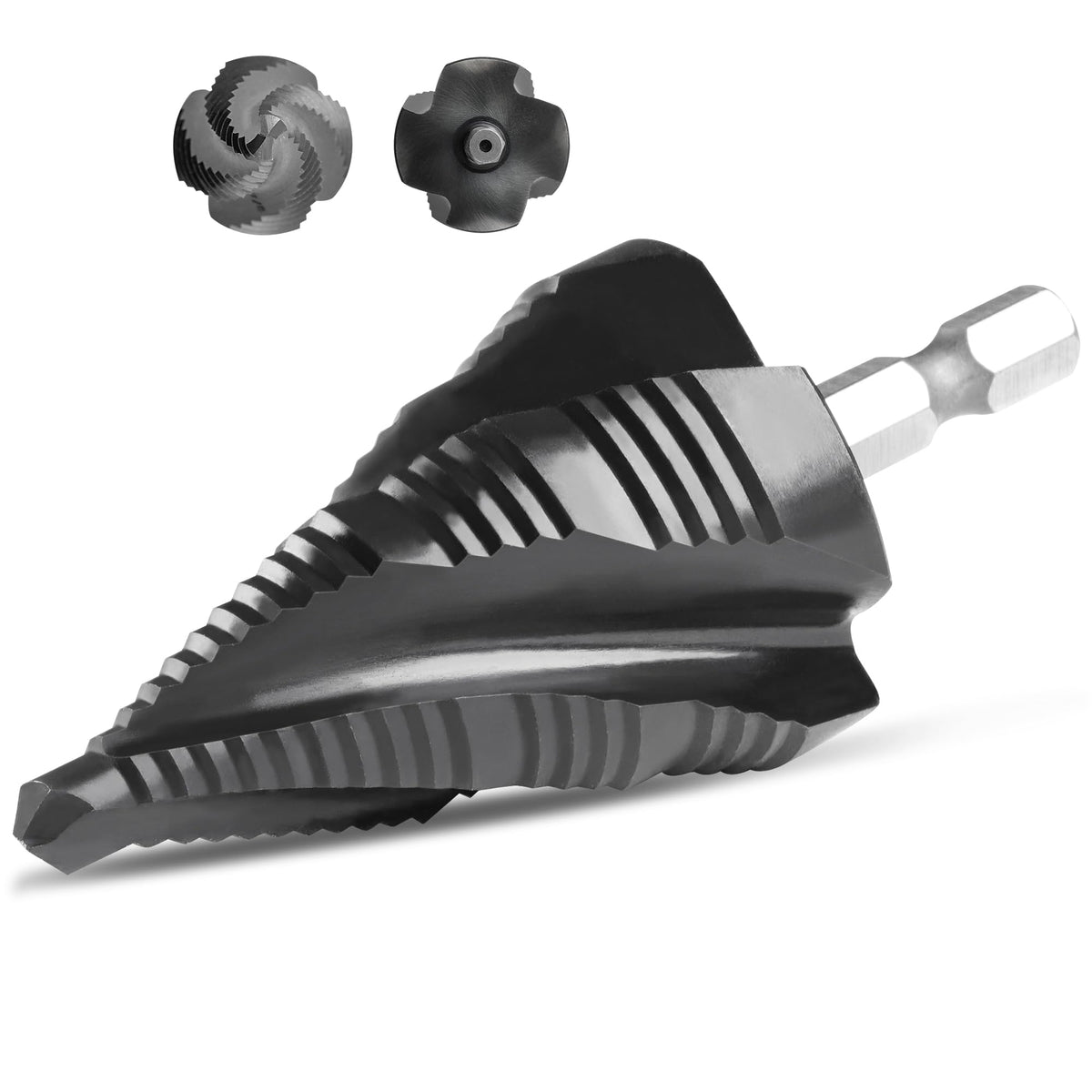 IRONANT M35 4 Spiral Flutes Large Step Drill Bit for Metal 1-3/8" Unibit