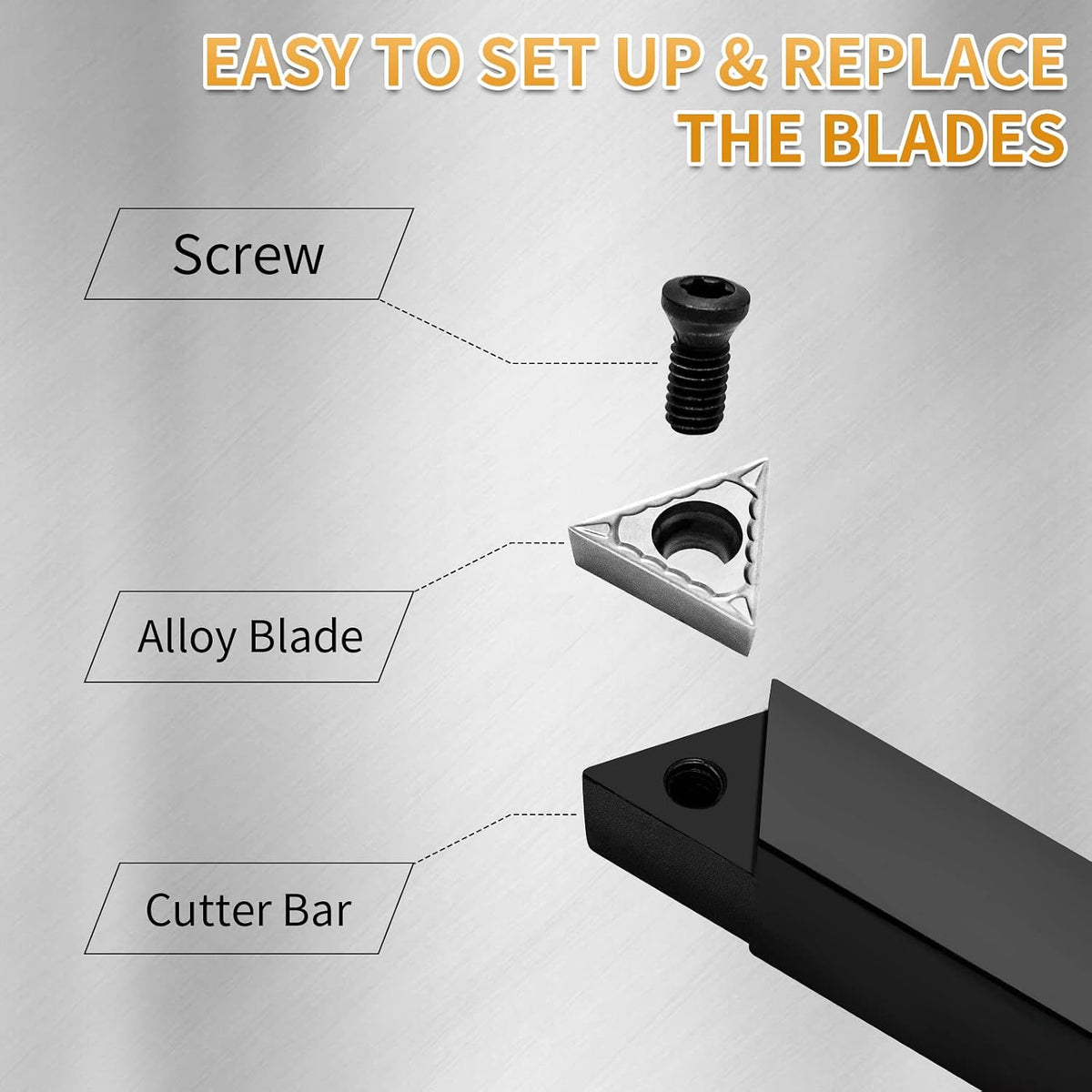 1/2" Indexable Carbide Turning Inserts Holder Set for Machining Lathes