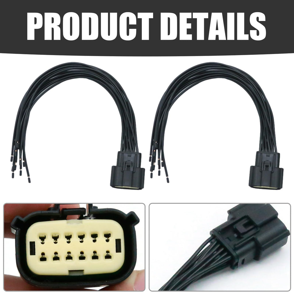 LIDSCURA 2PCS 68364272AA Halogen Headlight Connector Harness Pigtail, Replacement for Dodge Charger 2015 2016 2017 2018