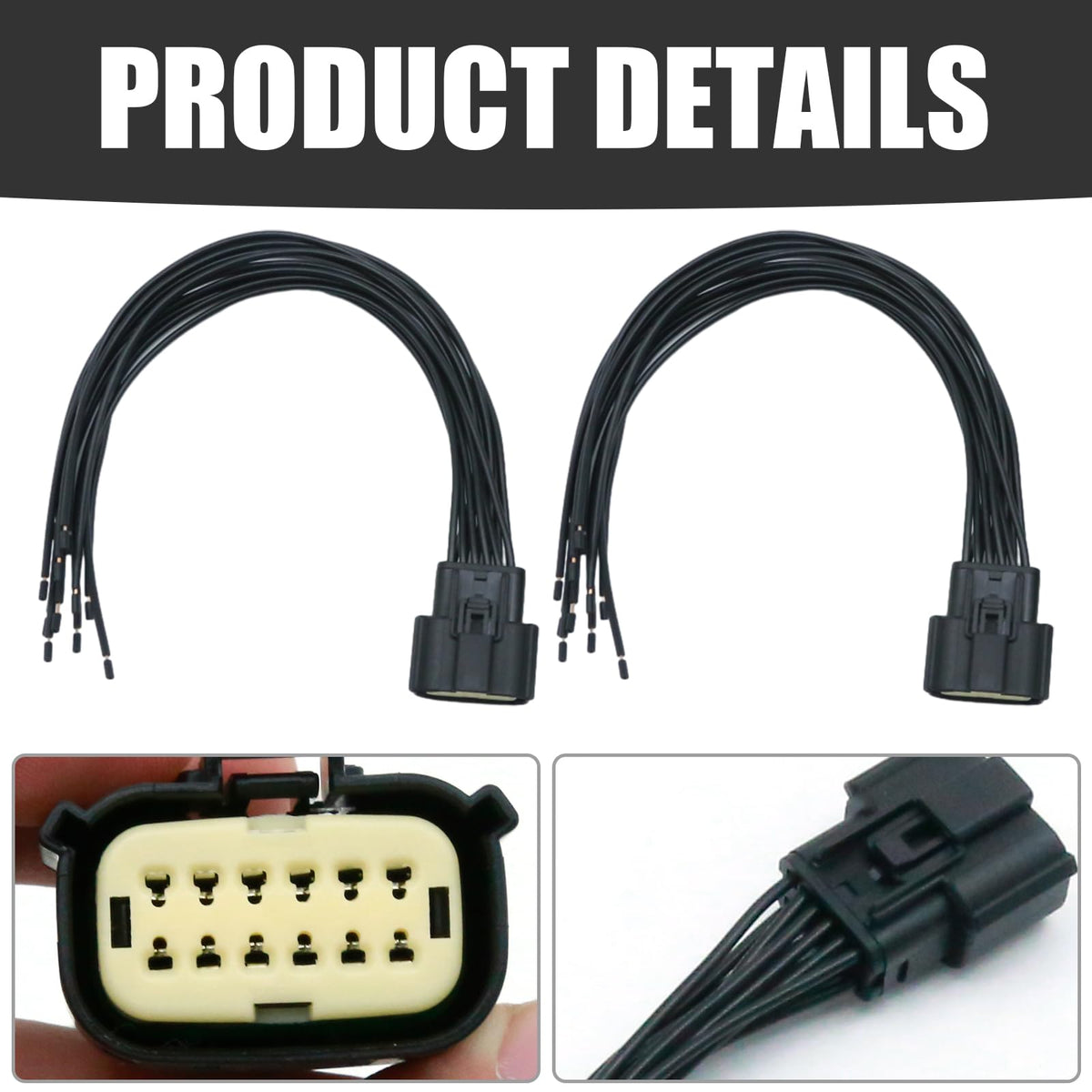 LIDSCURA 2PCS 68364272AA Halogen Headlight Connector Harness Pigtail, Replacement for Dodge Charger 2015 2016 2017 2018