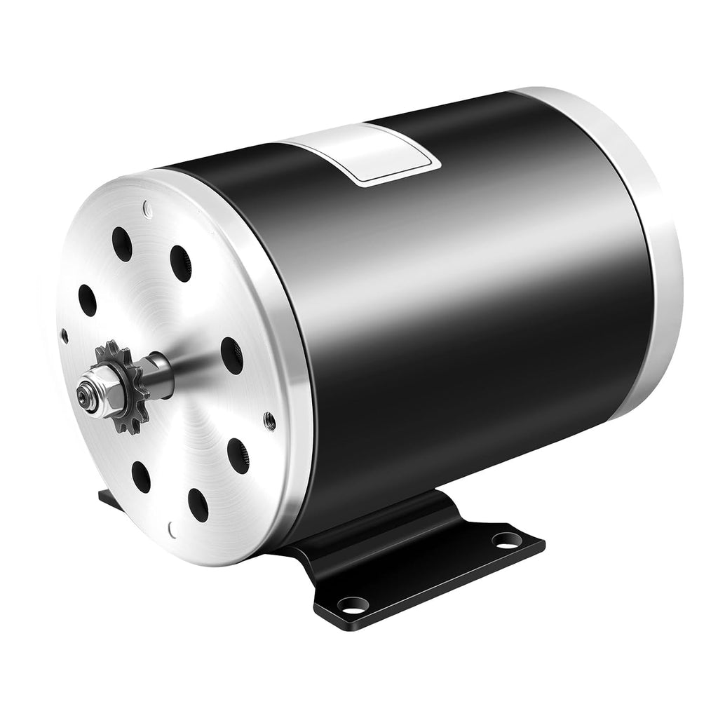 PERFERATE 1000W 36V Brushed DC Electric Motor MY1020 Brush Motor with Bottom Base 3000 RPM Electric Scooter Motors 25H-11T Chain Drive for Mini Bike, Go Cart, E-Bike, Scooter