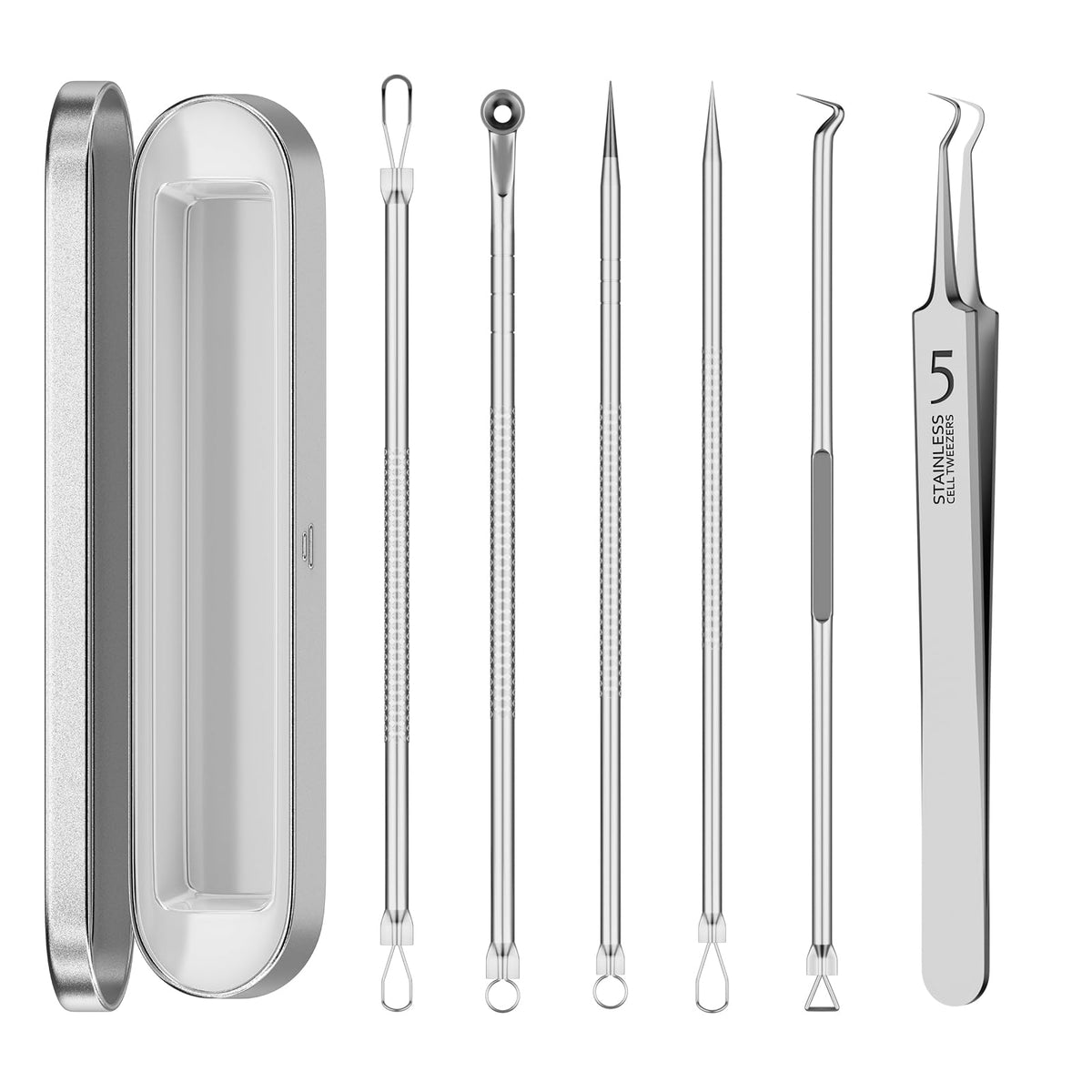 Blackhead Remover Pimple Popper Tool Kit 6 Pcs Blackhead Remover Tools Kit with Storage Case Pimple Popper Tool kit