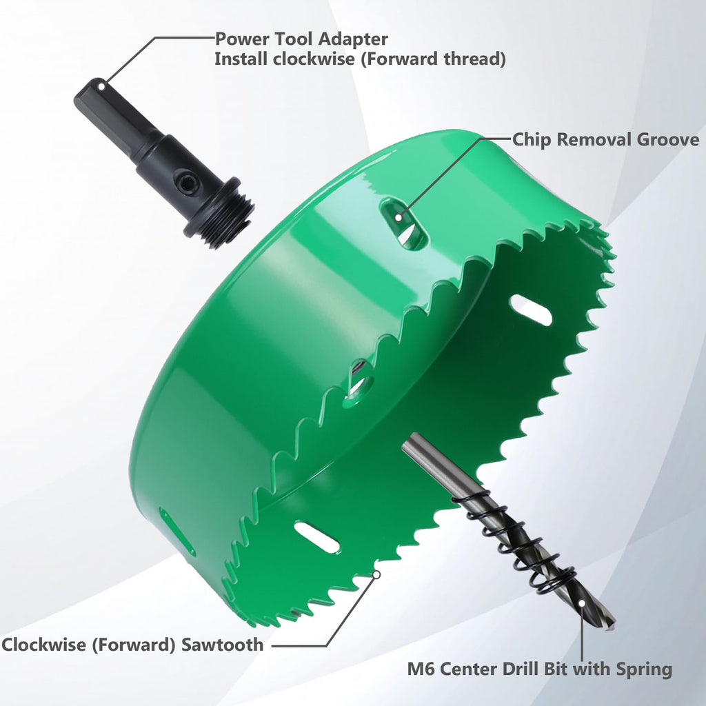 7.1 Inches/180mm Bi-Metal Hole Saw with Arbor & Pilot Bit