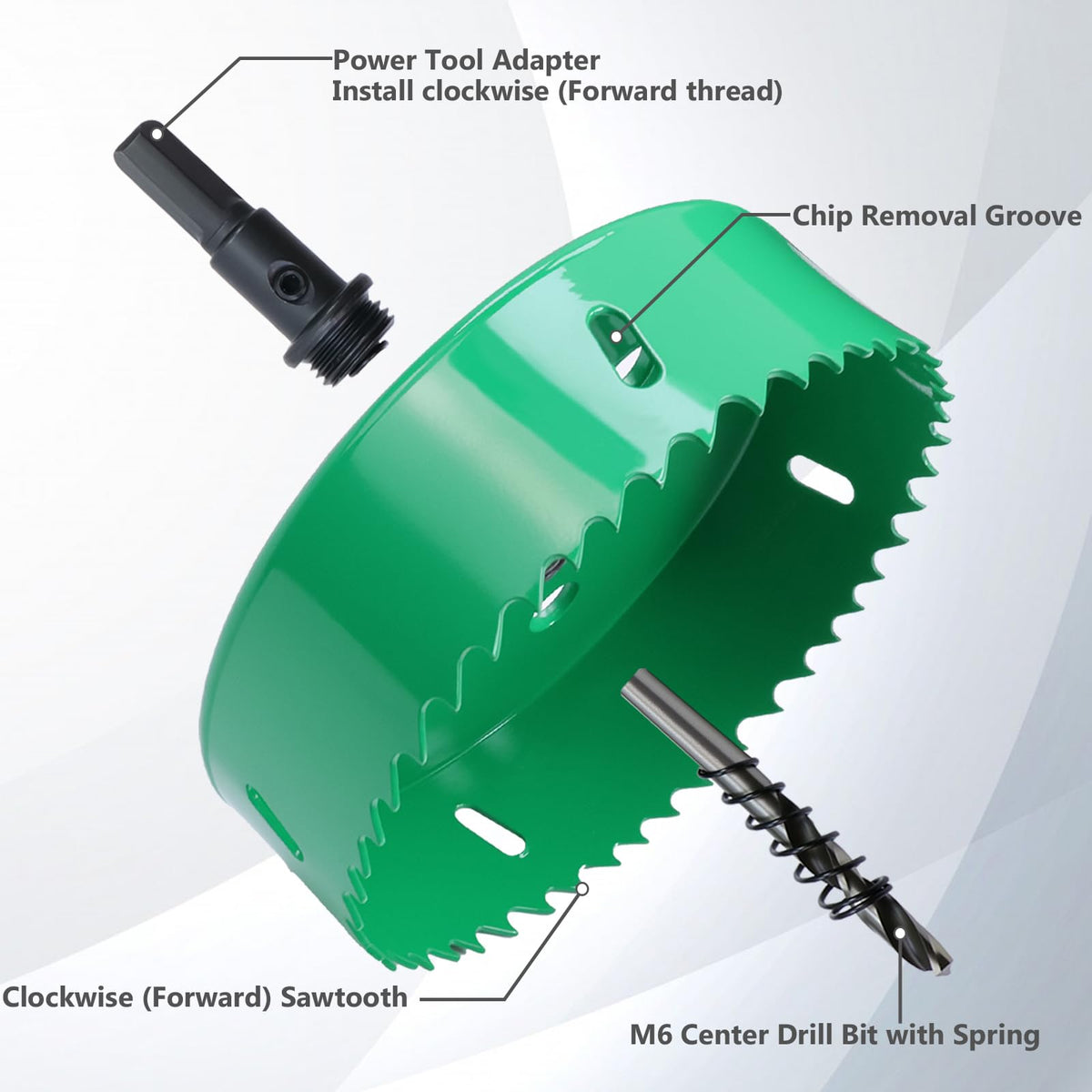 7.1 Inches/180mm Bi-Metal Hole Saw with Arbor & Pilot Bit