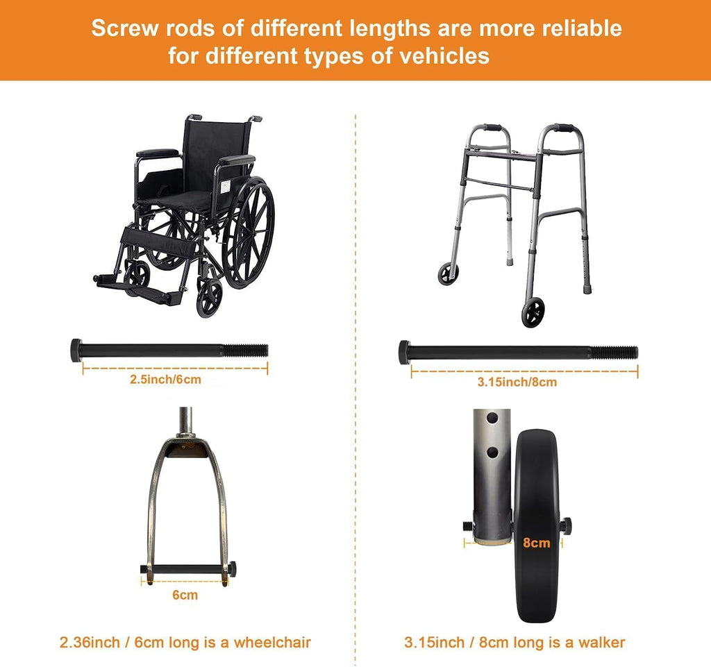 2Pcs 6 Inch Replacement Wheelchair Wheels for Walkers - Environmentally Friendly Rubber Material, Wear-Resistant PU Tires, Anti-Slip, and Durable ABS Wheel Hub (6IN Narrow 2Pcs)