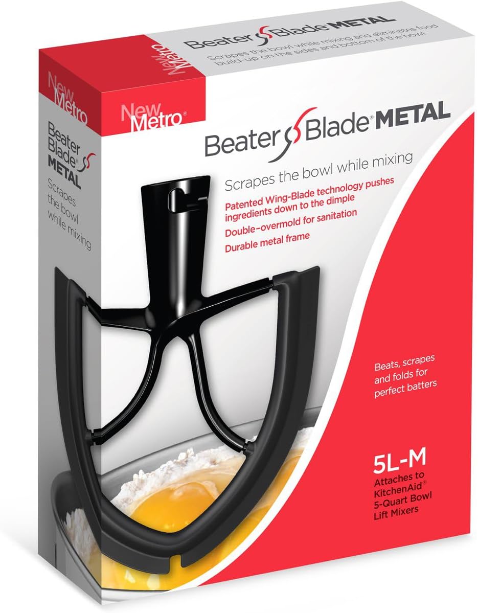 5L-M Beater Blade METAL, Compatible With Most KitchenAid 5 Quart Bowl-Lift Stand Mixers, Black