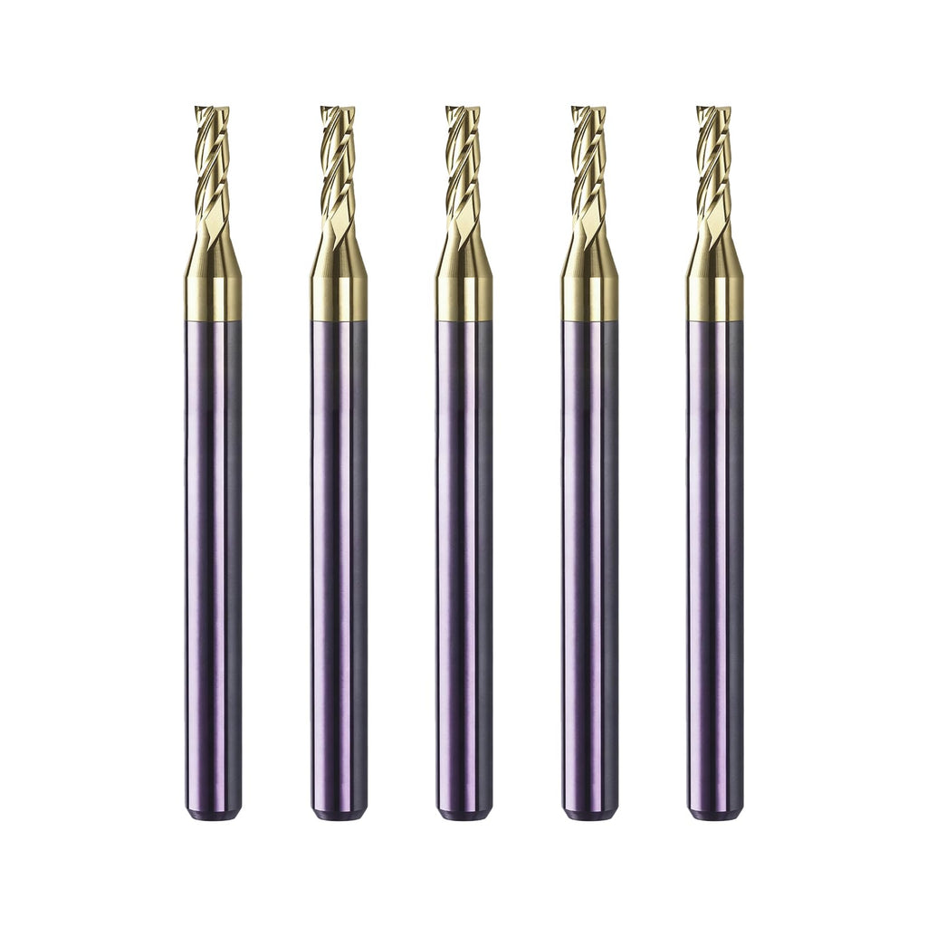 NZ 3 Flute 3/64" Solid Carbide Square End Mill ZrN Coated, 5Pcs
