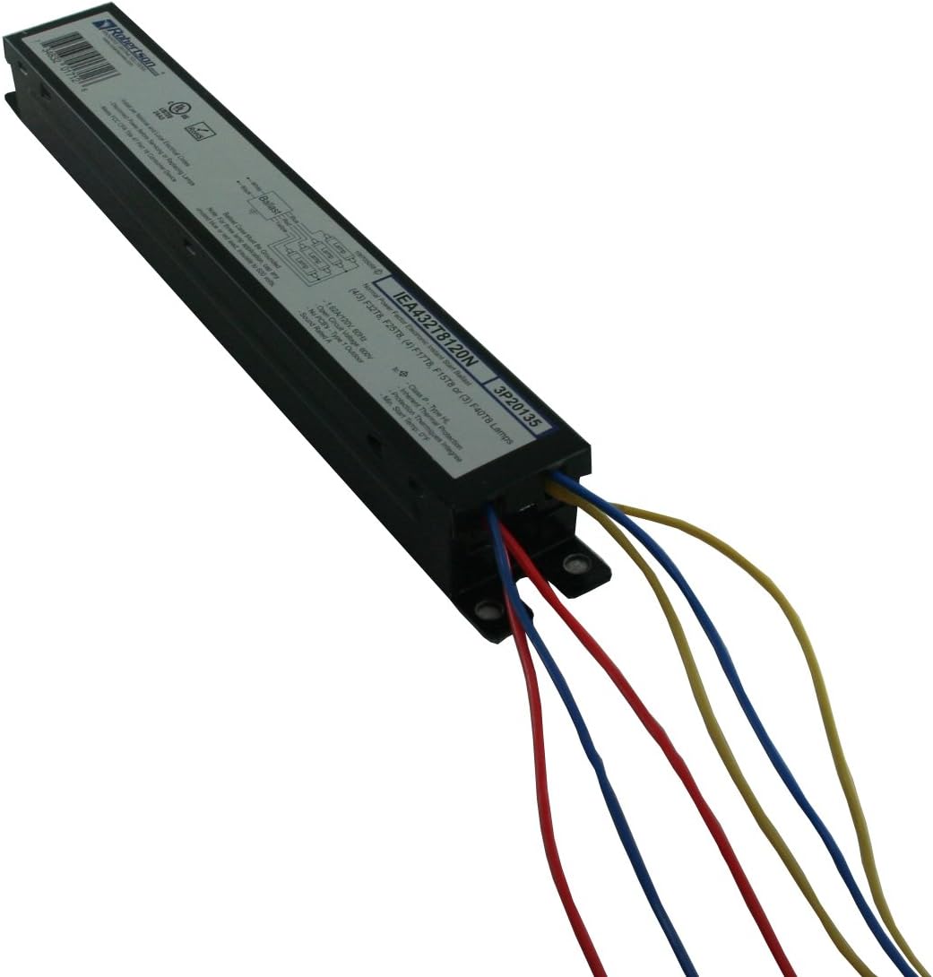 Robertson IEA432T8120N (3P20135) Electronic Fluorescent Ballast, for 3 or 4 T8 Fluorescent Lamps Between 17W-32W (F17T8 Through F32T8) or 3 F40T8 Lamps, Instant Start, 120V (Qty 1) (Pack of 3)