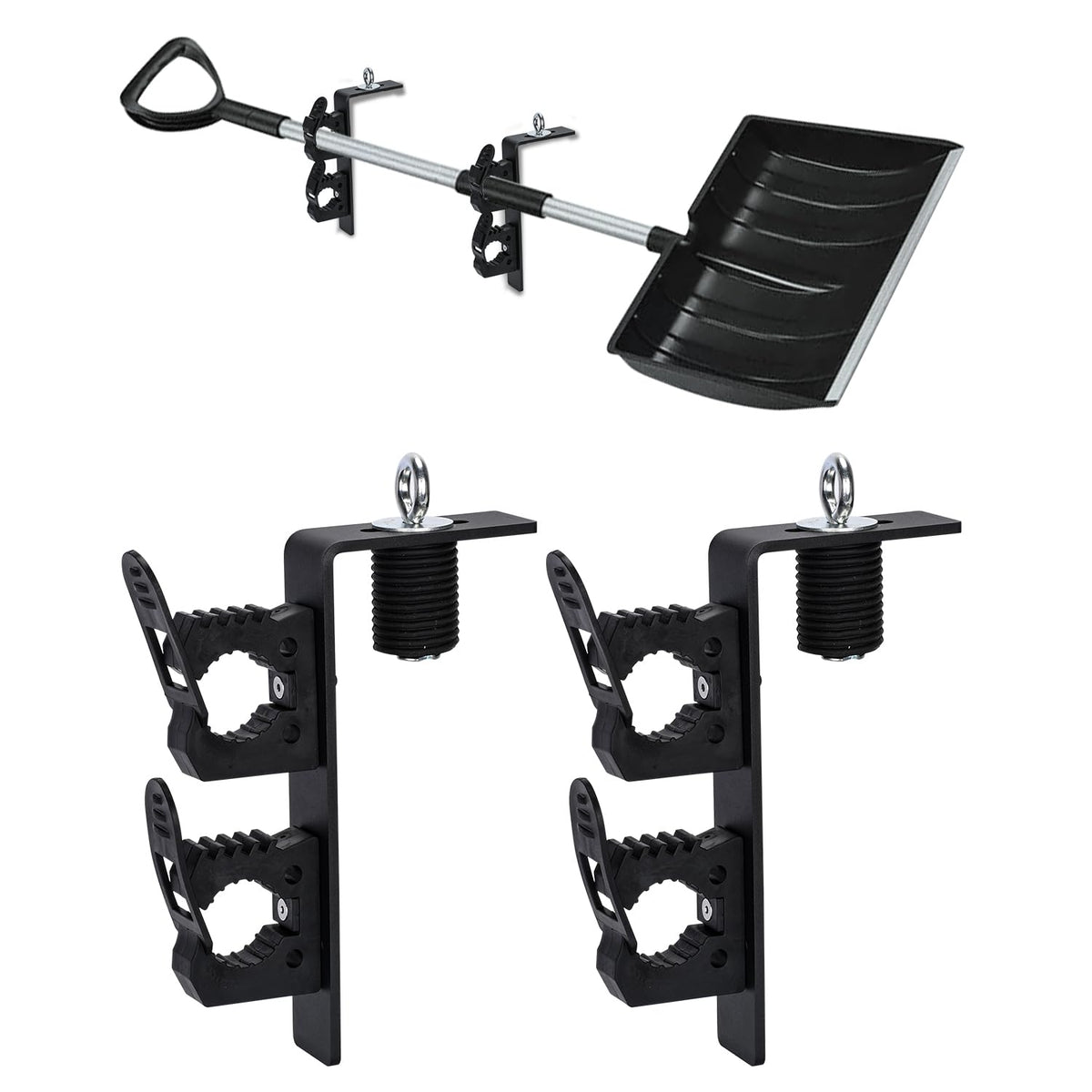 TOPOWN UTV Dual Tool Holder for Polaris Ranger Bed Mount, UTV Shovel Mount