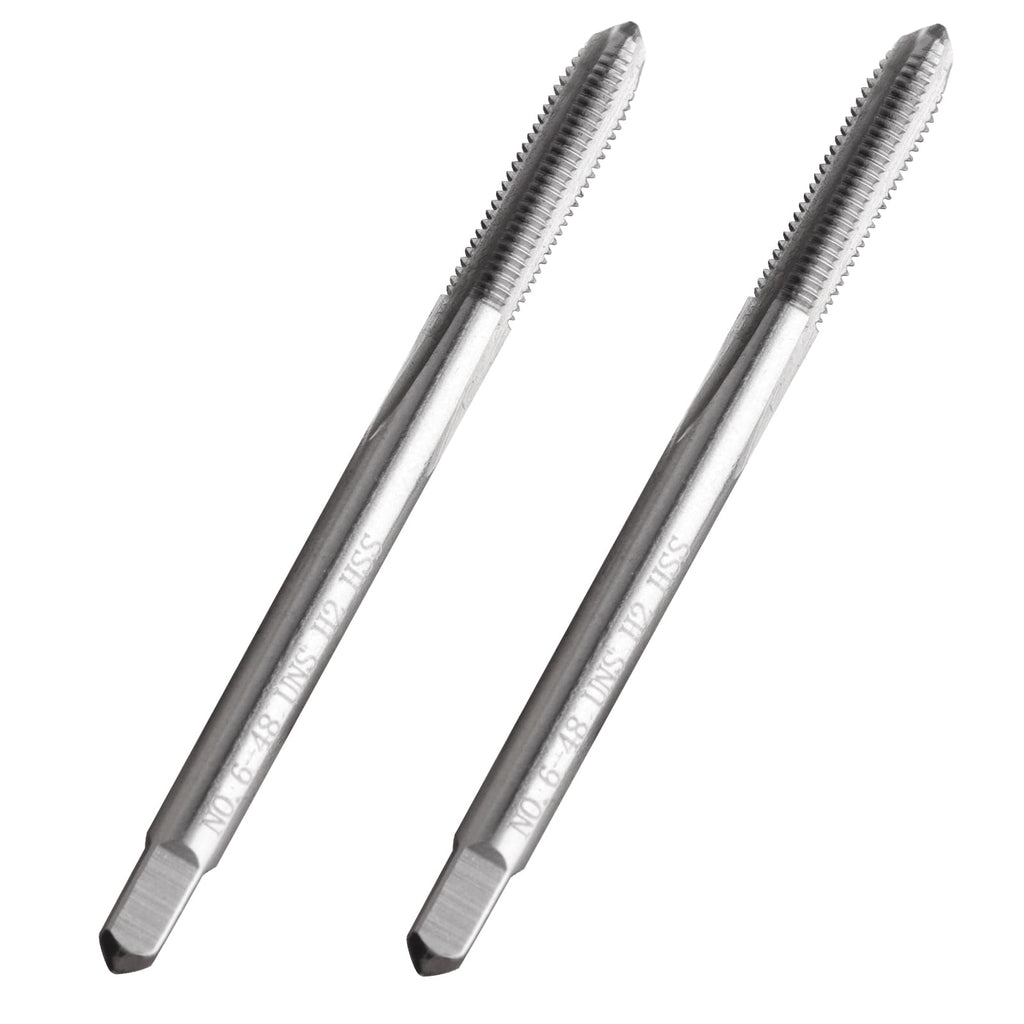 LWCUSNJ 2pcs 6-48 UNS Thread Tap Right Hand, M2 HSS UNS Straight Fluted Machine Tap (6-48 UNS)
