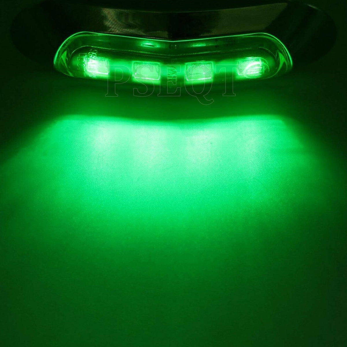 PSEQT 3.8'' Waterproof Boat Marine LED Lights Courtesy Interior Deck Light Navigation Transom Stern Cabin Lighting for Pontoon Fishing Boat Kayak Sailboat Bass Boat Vessel 12V 24V (Green 4Pcs)