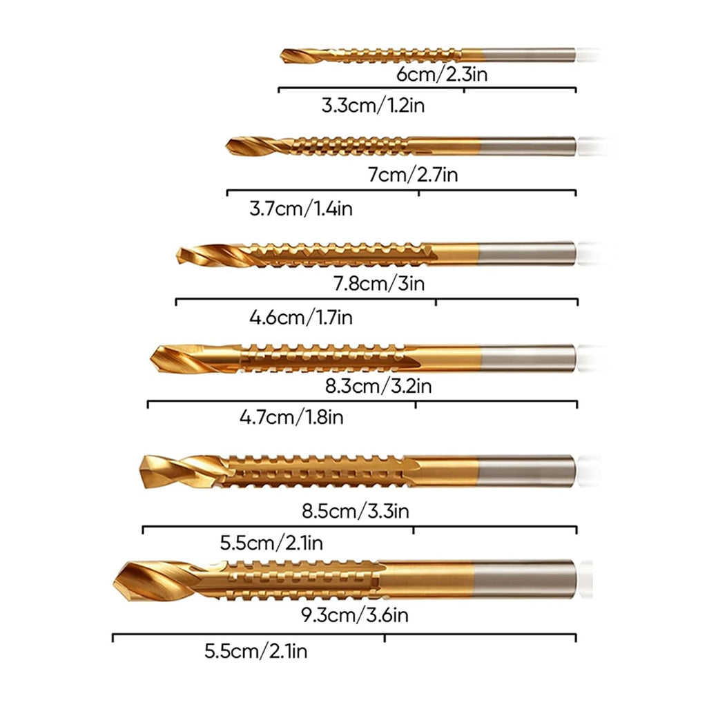 Twist Drill Bit Set 6 PCS Twist Drill Bit Set, M35 Cobalt HSS Drill Bits with 135° Split Point, Fully Ground Twist Drill Bits for Stainless Steel, Cast Iron, Wood, Aluminum (1)