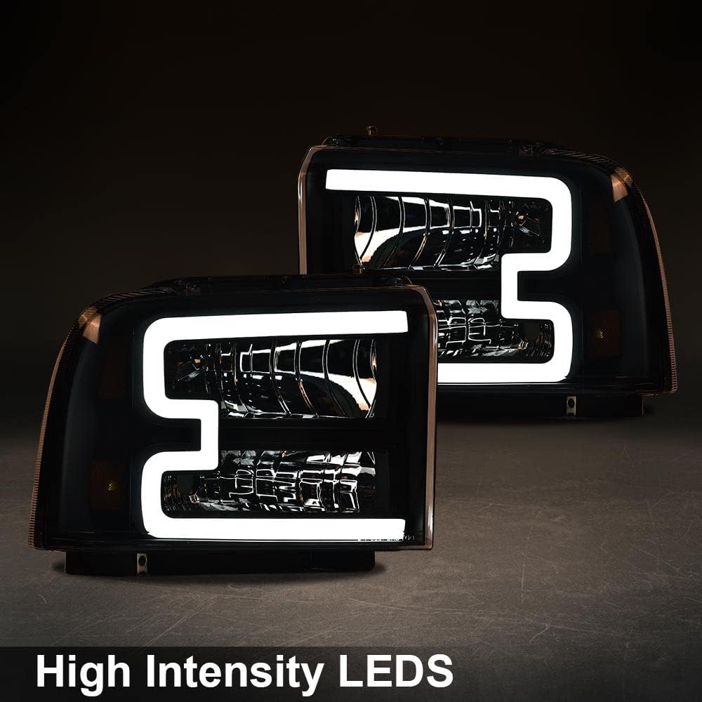 PIT66 LED Headlights Assembly Fit 2005-2007 Ford F250-F550, 05 Excursion