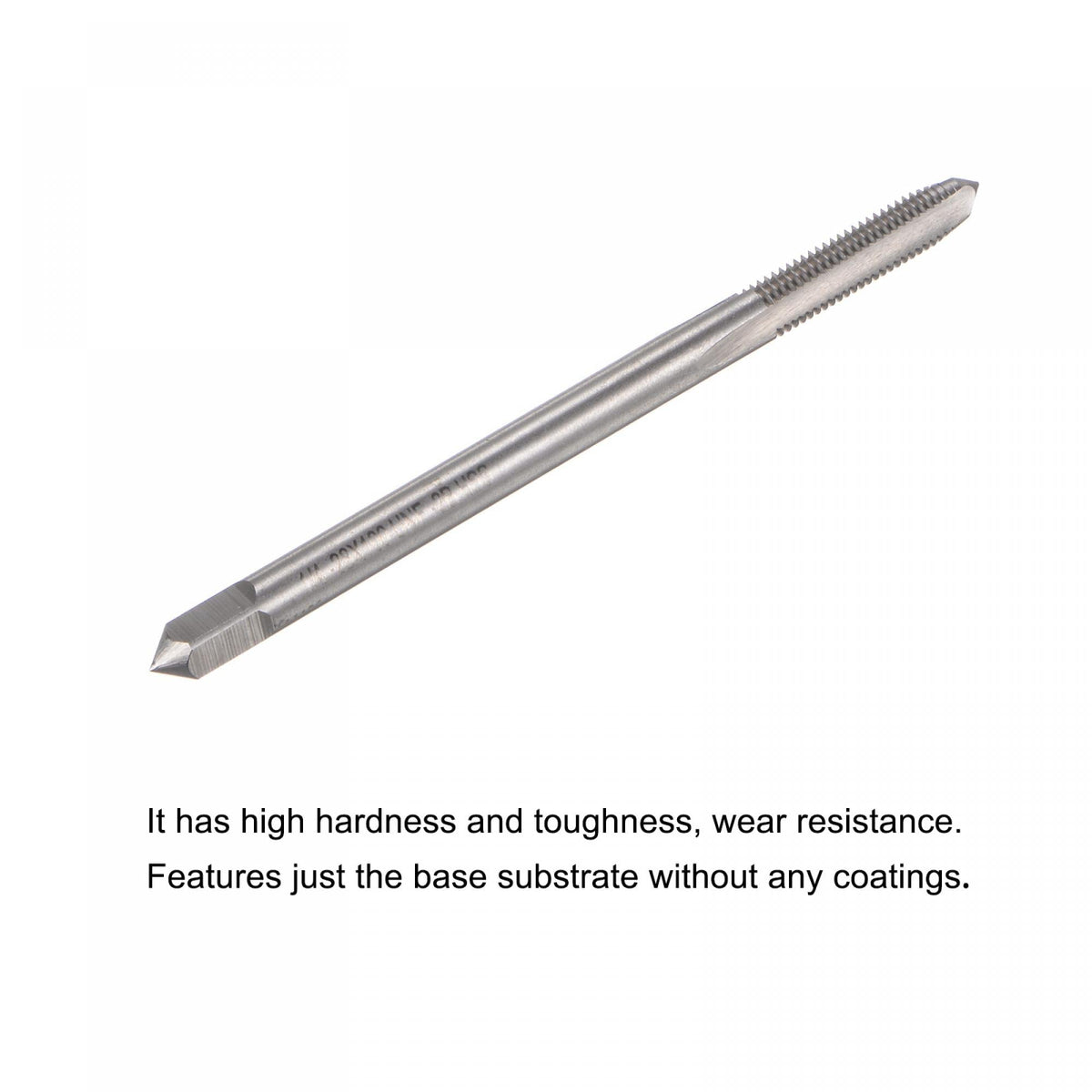 uxcell Thread Milling Taps, 1/4-28 UNF High Speed Steel (HSS) 3 Straight Flutes Machine Screw Thread Threading Tap, 4" Length (Extra Long)