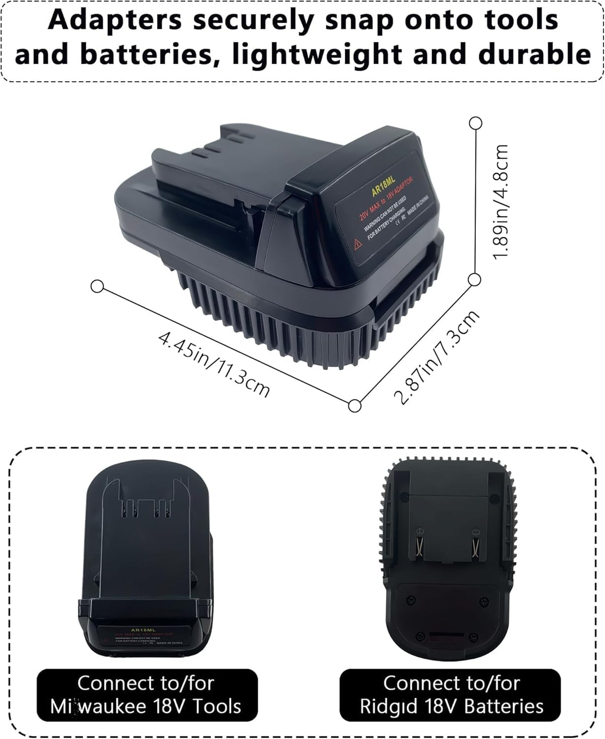 Battery Adapter for Ridgid/AEG 18V Battery Work for Milwaukee M18 18V Tools